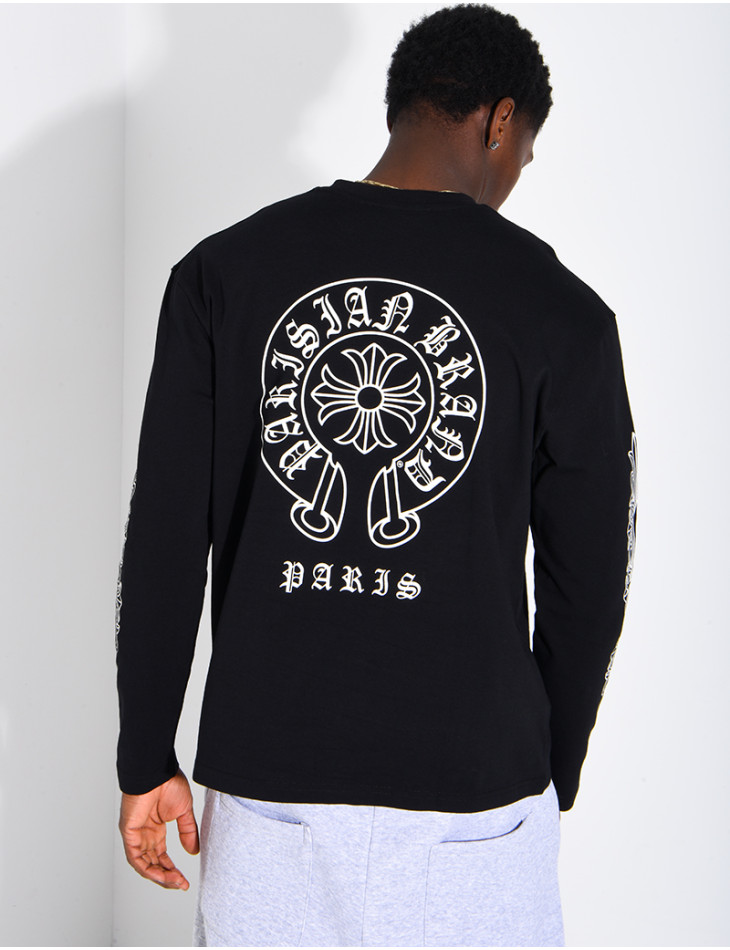Long-sleeved patterned T-shirt