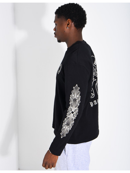 Long-sleeved patterned T-shirt