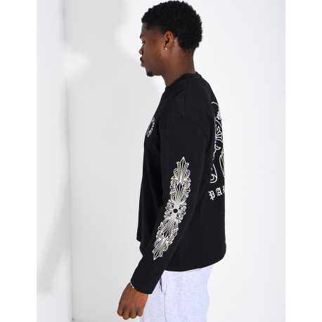 Long-sleeved patterned T-shirt