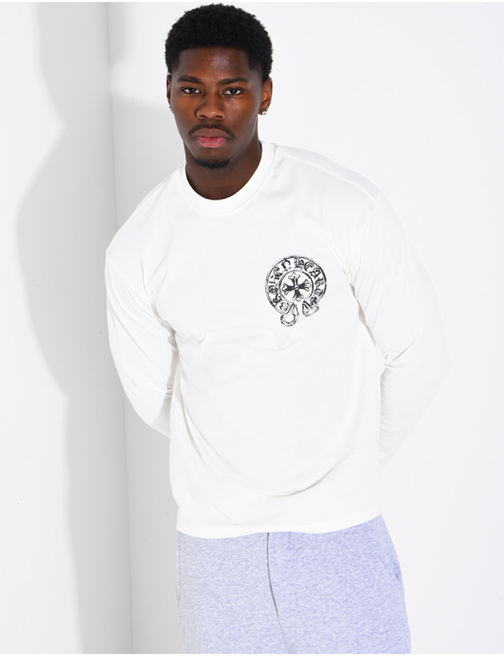 Langärmeliges, gemustertes T-Shirt