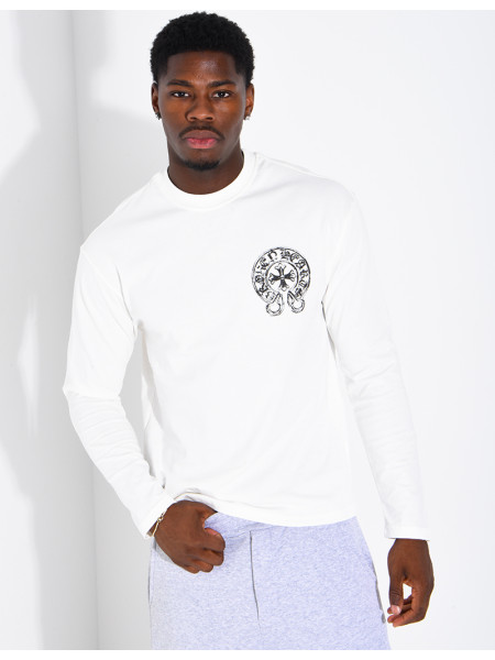 Langärmeliges, gemustertes T-Shirt