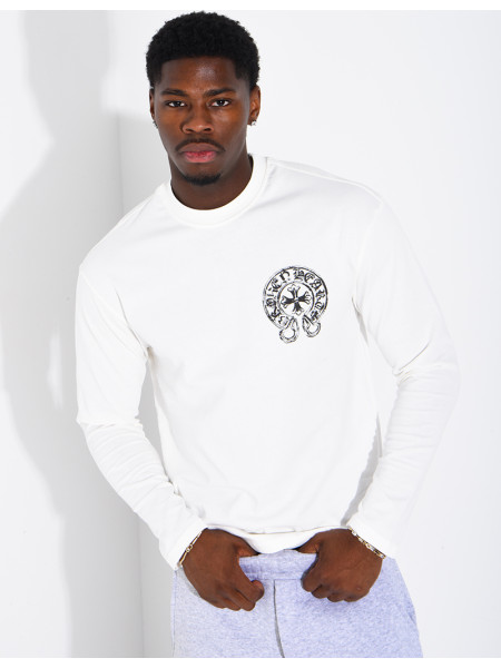 Langärmeliges, gemustertes T-Shirt