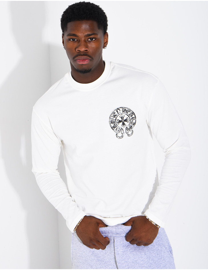Langärmeliges, gemustertes T-Shirt