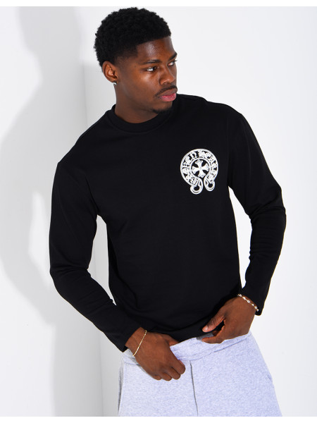 Langärmeliges, gemustertes T-Shirt