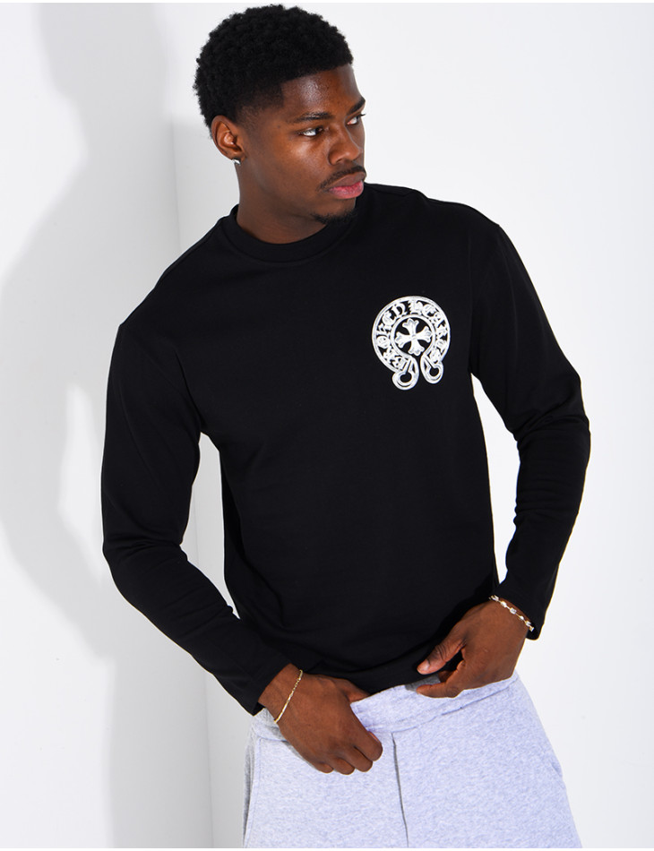 Langärmeliges, gemustertes T-Shirt