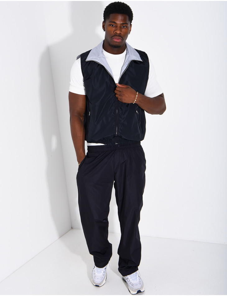 Ensemble en tissu imperméable pantalon et veste sans manches réversible