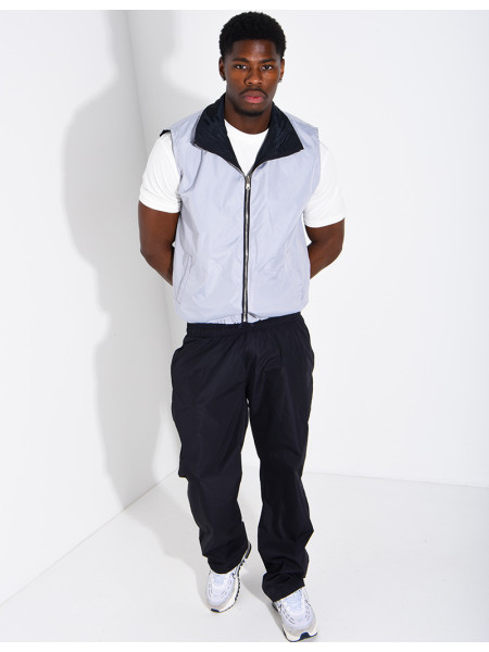 Ensemble en tissu imperméable pantalon et veste sans manches réversible