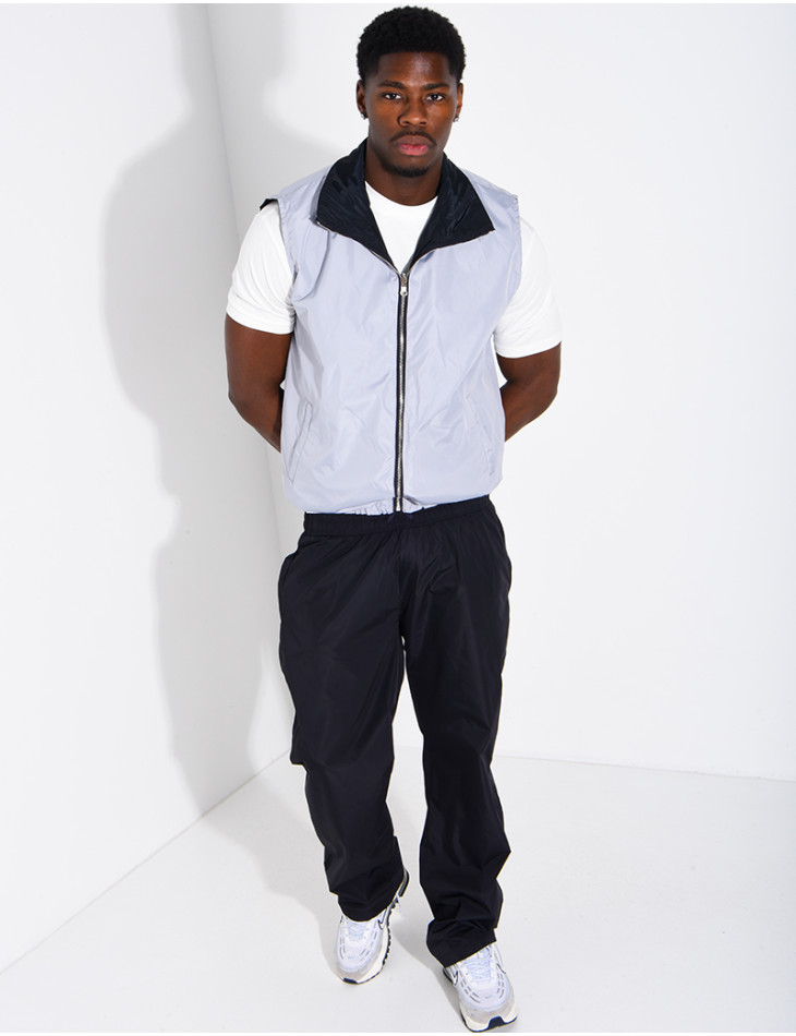 Ensemble en tissu imperméable pantalon et veste sans manches réversible
