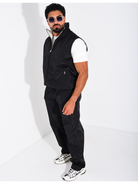 Ensemble en tissu imperméable pantalon et veste sans manches réversible