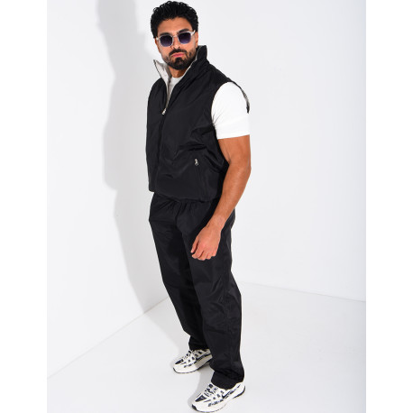 Ensemble en tissu imperméable pantalon et veste sans manches réversible