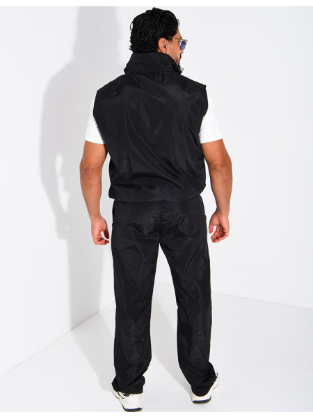 Ensemble en tissu imperméable pantalon et veste sans manches réversible