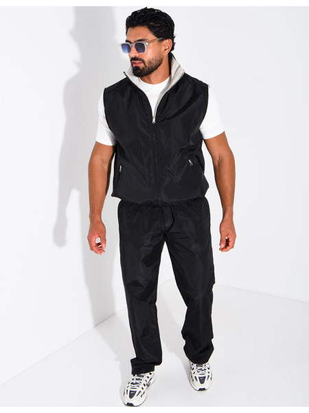 Ensemble en tissu imperméable pantalon et veste sans manches réversible