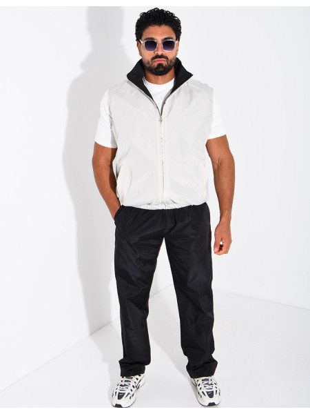 Ensemble en tissu imperméable pantalon et veste sans manches réversible
