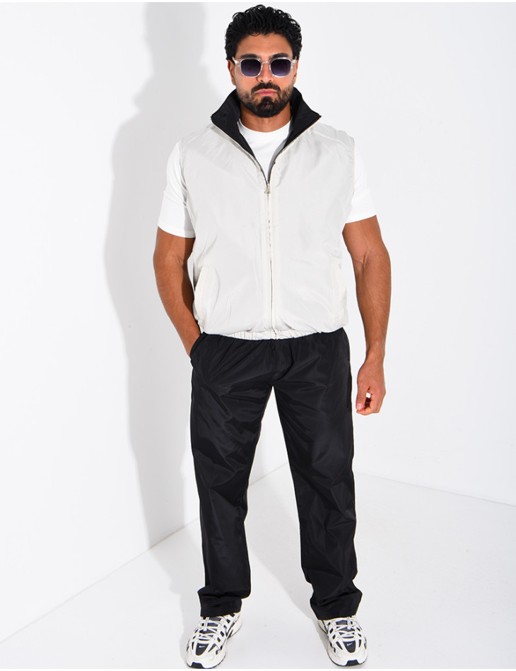 Ensemble en tissu imperméable pantalon et veste sans manches réversible