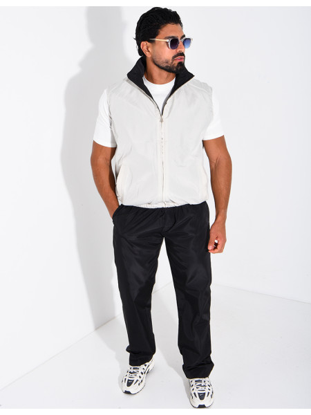 Ensemble en tissu imperméable pantalon et veste sans manches réversible