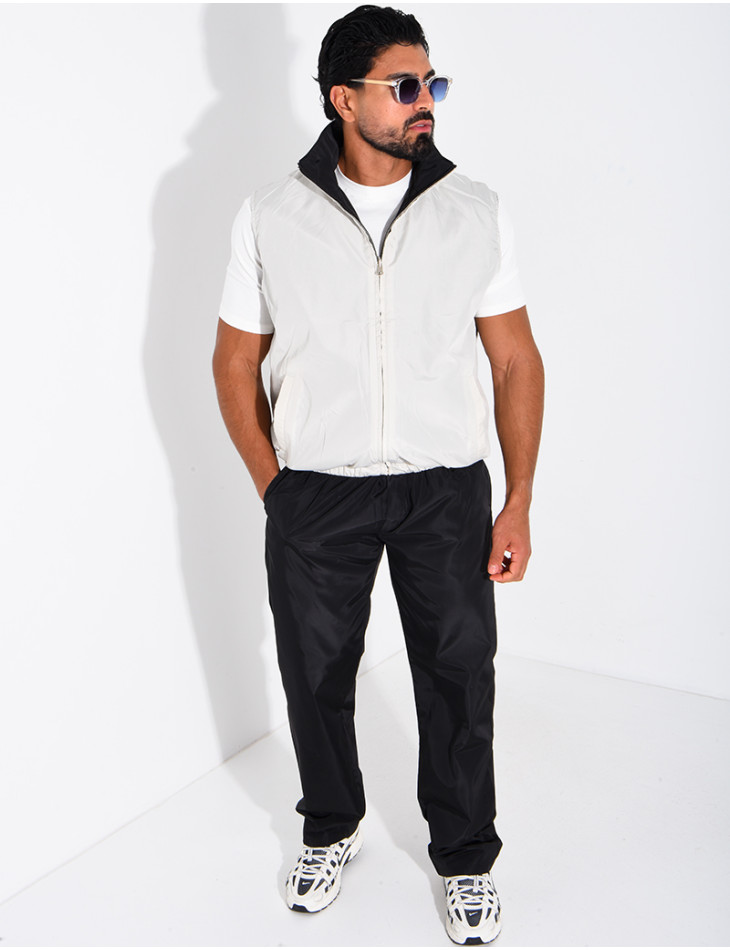 Ensemble en tissu imperméable pantalon et veste sans manches réversible