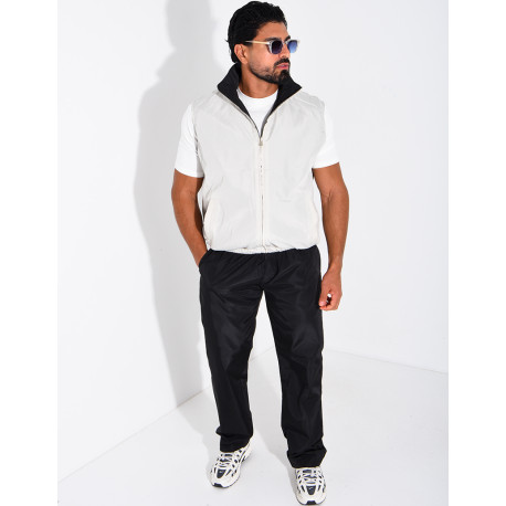 Ensemble en tissu imperméable pantalon et veste sans manches réversible