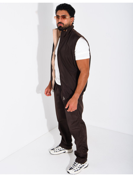 Ensemble en tissu imperméable pantalon et veste sans manches réversible