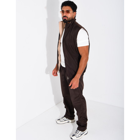 Ensemble en tissu imperméable pantalon et veste sans manches réversible