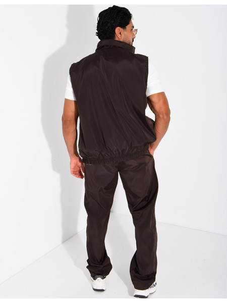 Ensemble en tissu imperméable pantalon et veste sans manches réversible