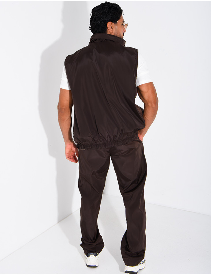 Ensemble en tissu imperméable pantalon et veste sans manches réversible