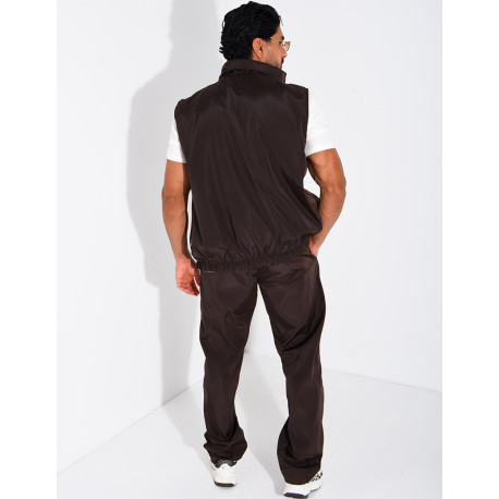Ensemble en tissu imperméable pantalon et veste sans manches réversible
