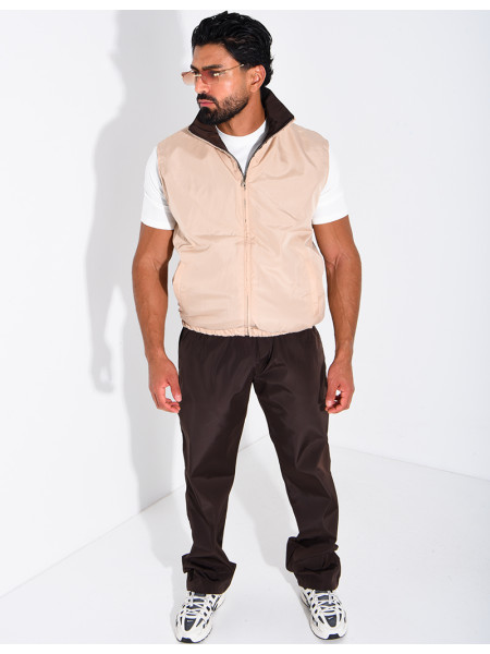 Ensemble en tissu imperméable pantalon et veste sans manches réversible