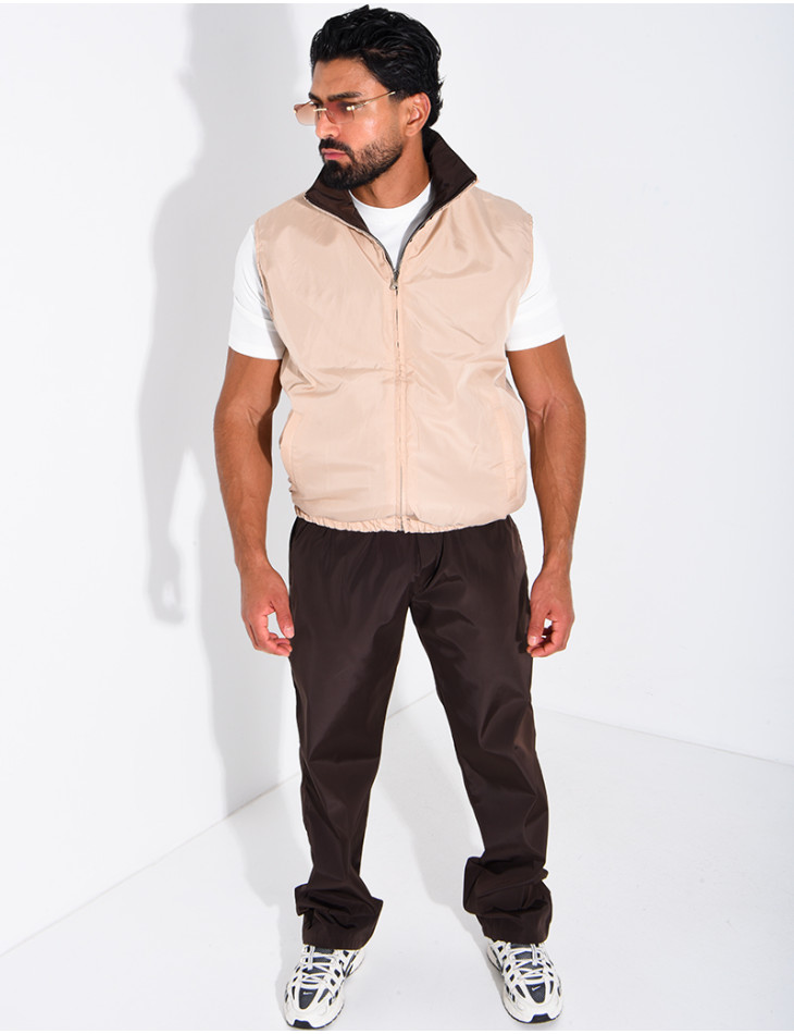 Ensemble en tissu imperméable pantalon et veste sans manches réversible