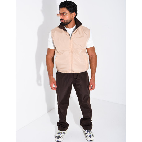 Ensemble en tissu imperméable pantalon et veste sans manches réversible