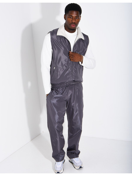 Ensemble en tissu imperméable pantalon et veste sans manches réversible