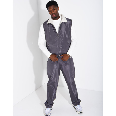 Ensemble en tissu imperméable pantalon et veste sans manches réversible