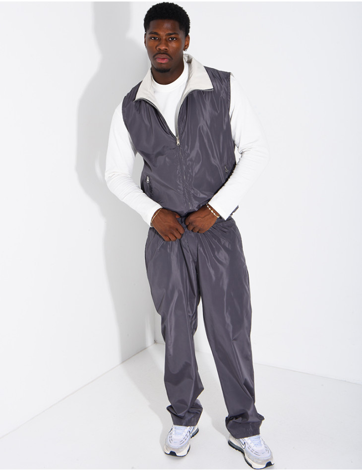 Ensemble en tissu imperméable pantalon et veste sans manches réversible