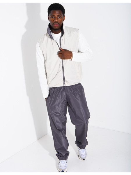 Ensemble en tissu imperméable pantalon et veste sans manches réversible