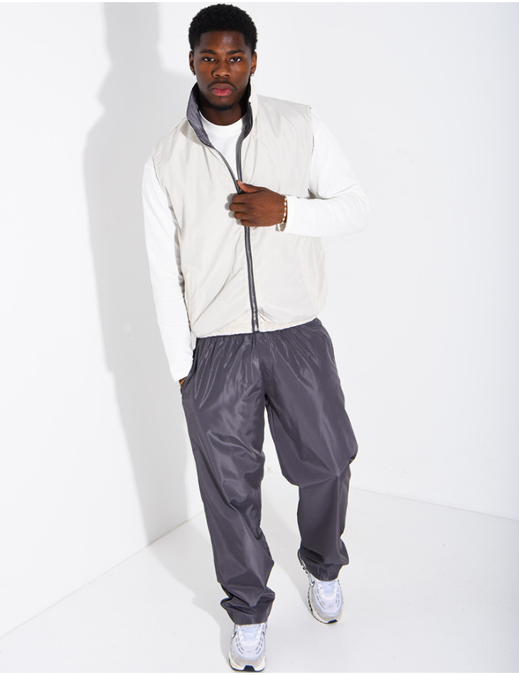 Ensemble en tissu imperméable pantalon et veste sans manches réversible