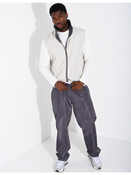 Ensemble en tissu imperméable pantalon et veste sans manches réversible