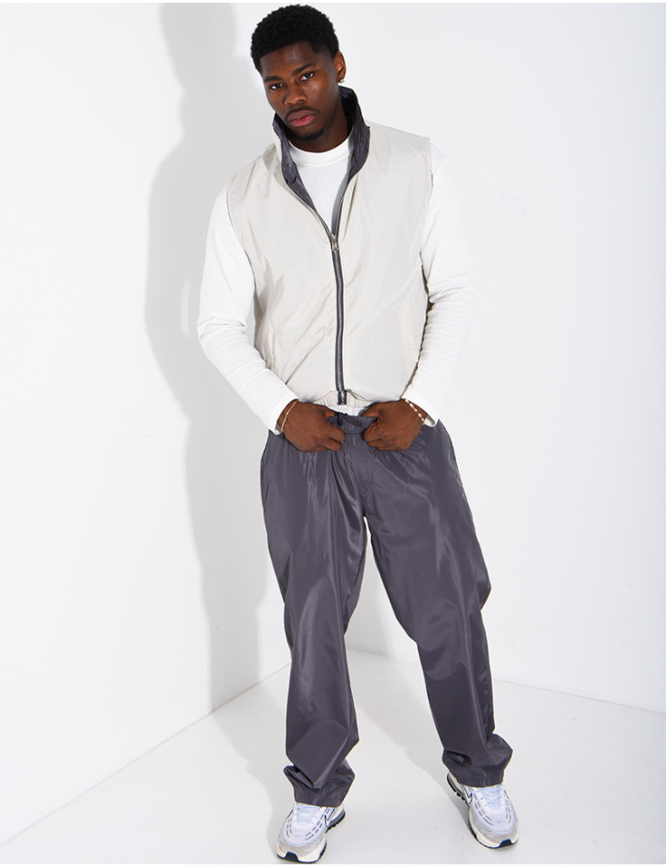 Ensemble en tissu imperméable pantalon et veste sans manches réversible