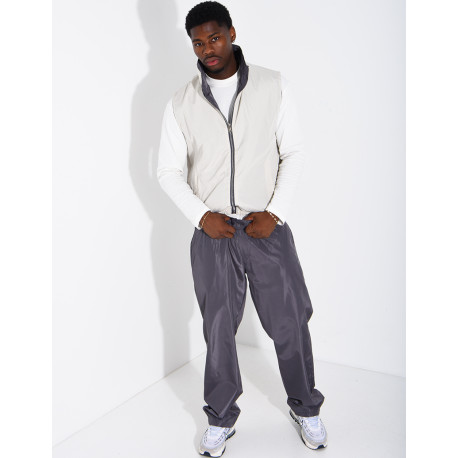 Ensemble en tissu imperméable pantalon et veste sans manches réversible
