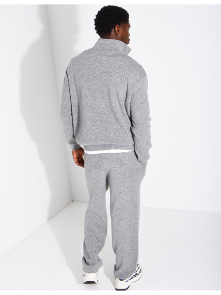 Ensemble côtelé pantalon et pull à col zippé