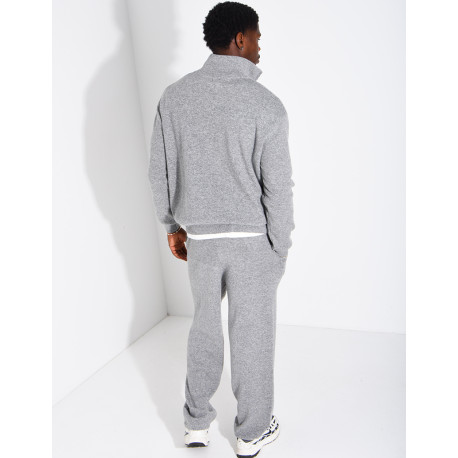 Ensemble côtelé pantalon et pull à col zippé