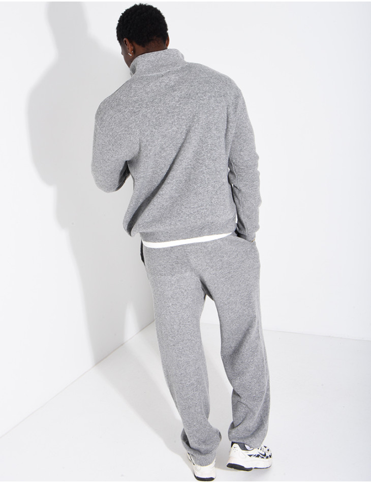 Ensemble côtelé pantalon et pull à col zippé