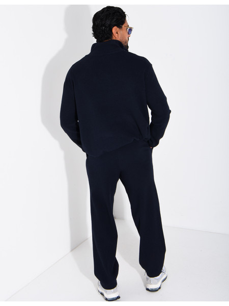 Ensemble côtelé pantalon et pull à col zippé