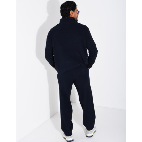 Ensemble côtelé pantalon et pull à col zippé