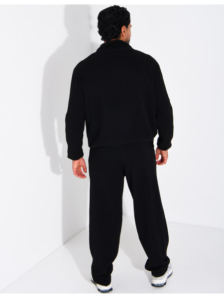 Ensemble côtelé pantalon et pull à col zippé