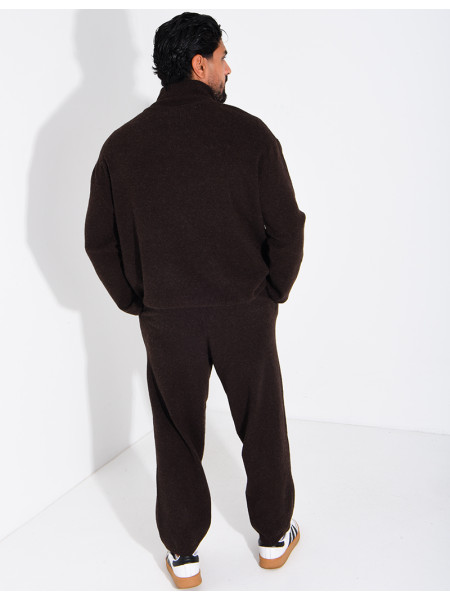 Ensemble côtelé pantalon et pull à col zippé