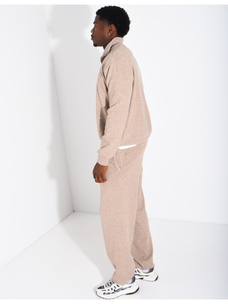 Ensemble côtelé pantalon et pull à col zippé