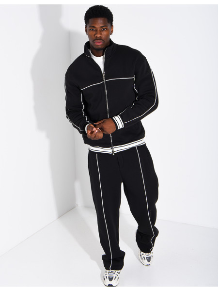 Ensemble jogging à liserés contrastants pantalon et veste