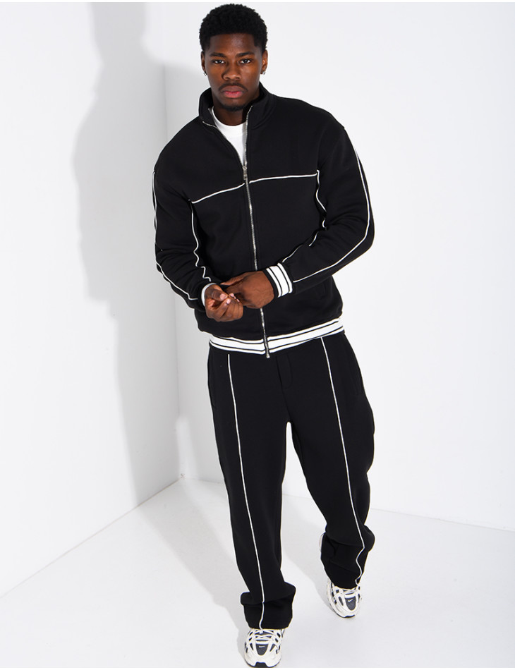 Ensemble jogging à liserés contrastants pantalon et veste