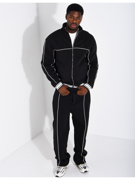 Ensemble jogging à liserés contrastants pantalon et veste