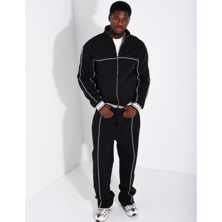 Ensemble jogging à liserés contrastants pantalon et veste