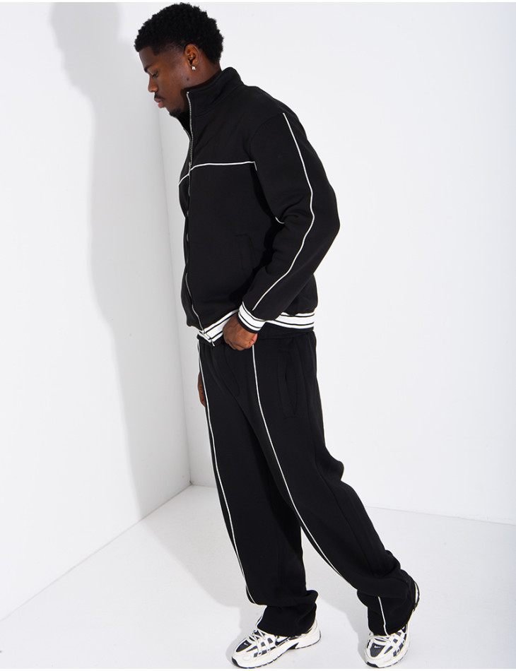 Ensemble jogging à liserés contrastants pantalon et veste